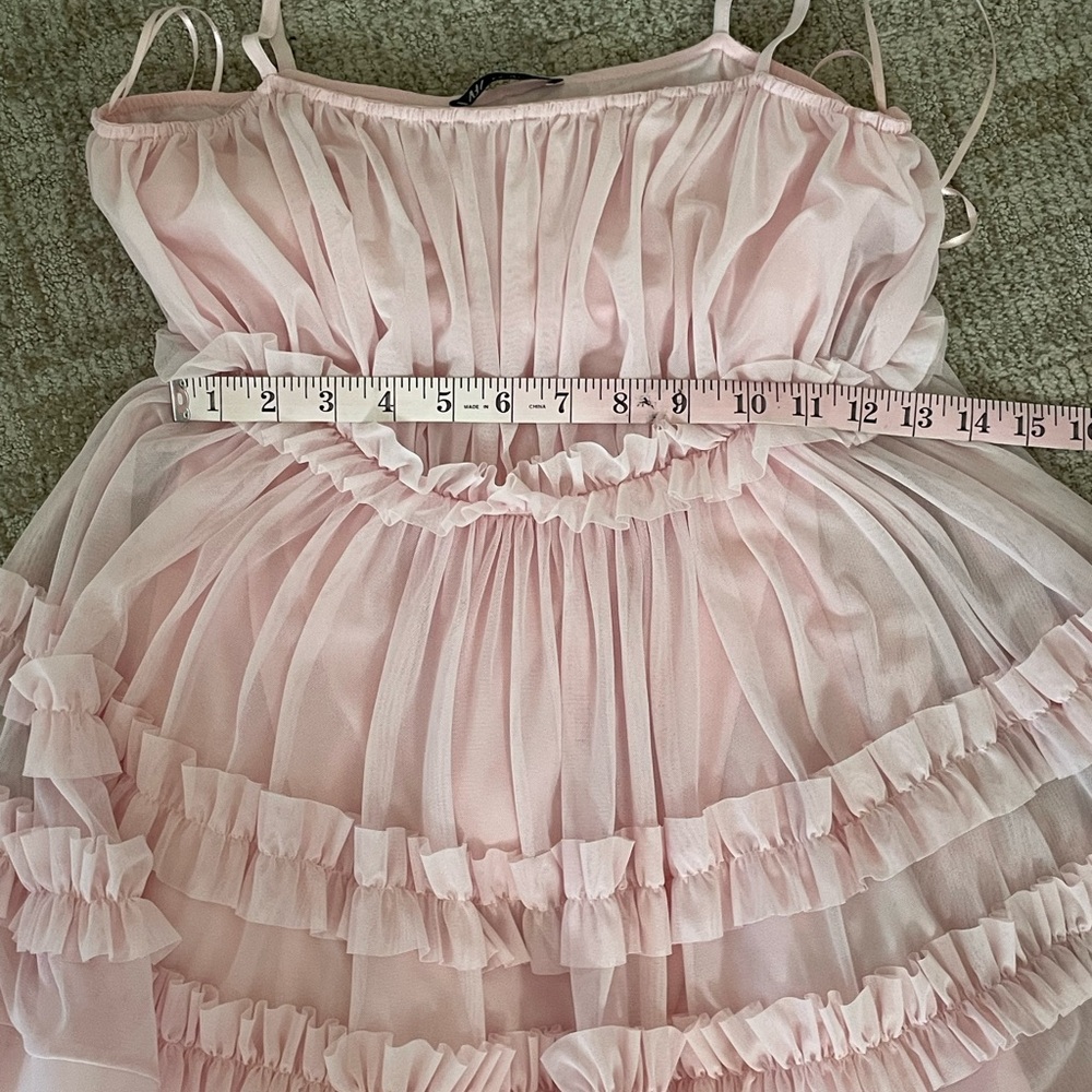 Zara Pink Ruffled Mini Dress - Picture 6 of 8
